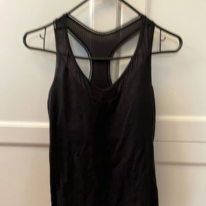 Lululemon, black tank with mesh detail